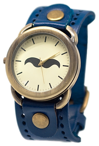 Wrist watch Kawaii Factory Mustache (sinie) for women - picture, photo, image