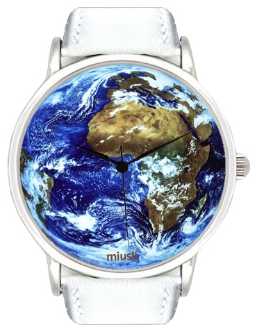 Wrist unisex watch Miusli Earth white - picture, photo, image