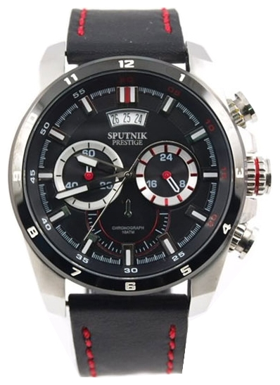 Wrist watch PULSAR Sputnik NM-1L094/1.3 cher., krasn.oform. for Men - picture, photo, image