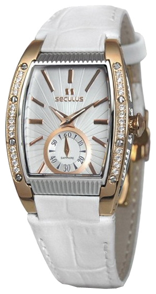 Wrist watch Seculus 1667.2.1069 white, pvd cz stones for women - picture, photo, image
